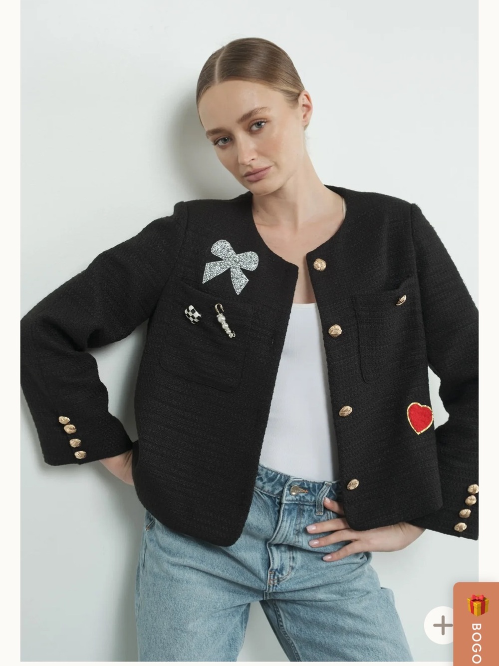 BY ANTHROPOLOGIE Tweed Patch Blazer - Picture 3 of 16